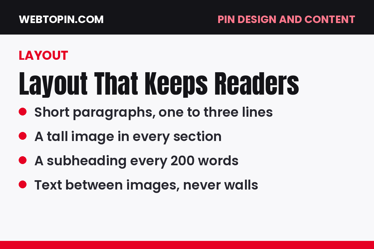 Card: layout that keeps readers scrolling