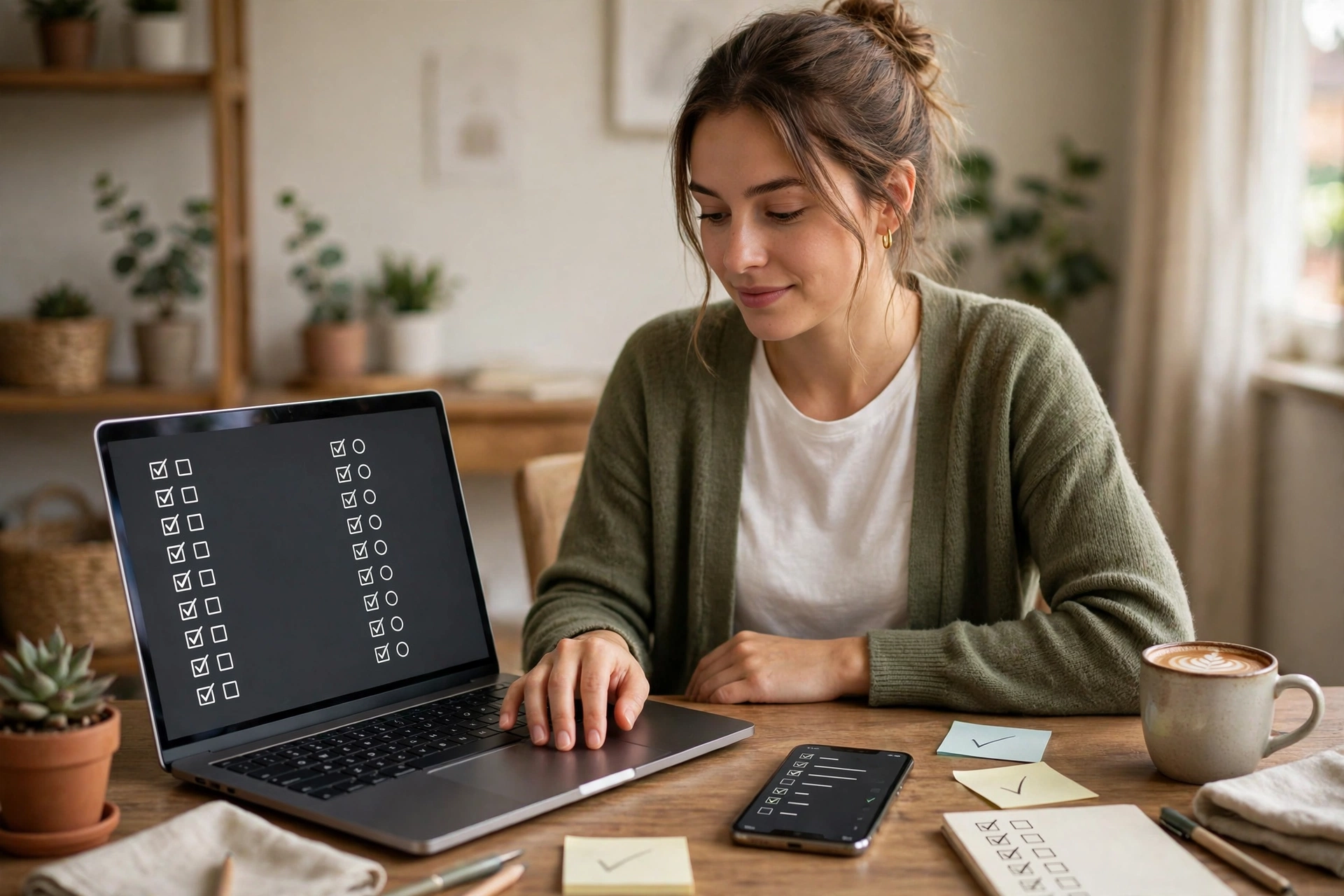 Calmly managing two accounts with separate checklists