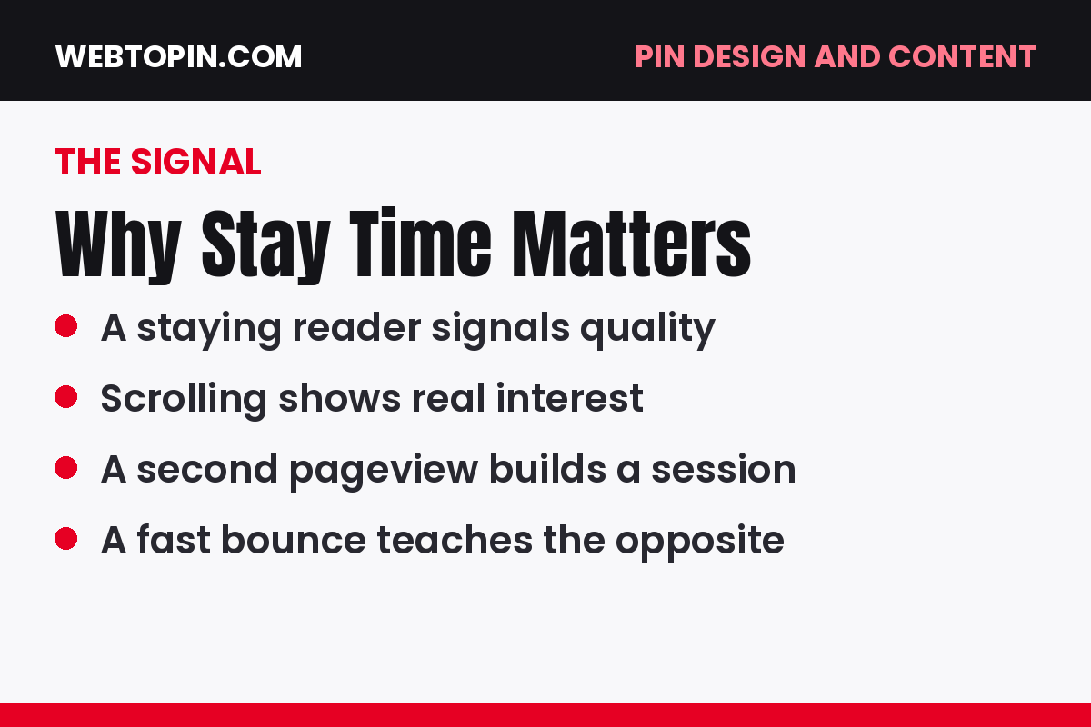 Card: why stay time is a Pinterest signal